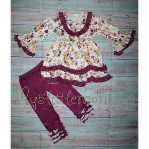 Boutique Floral Tunic Dress Leggings Girls Outfit